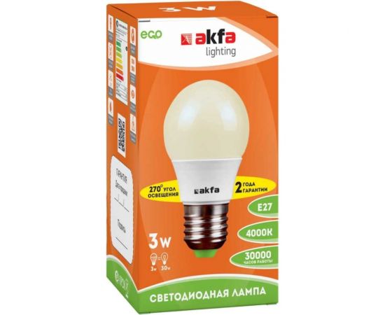 Светодиодная лампа Akfa Lighting AK-LBL 3W 3000K E27 FLLBL032730A – изображение 3