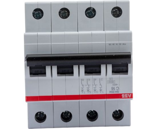 Автоматический выключатель ABB 4-полюсной sh204 c 16 2CDS214001R0164 – изображение 3
