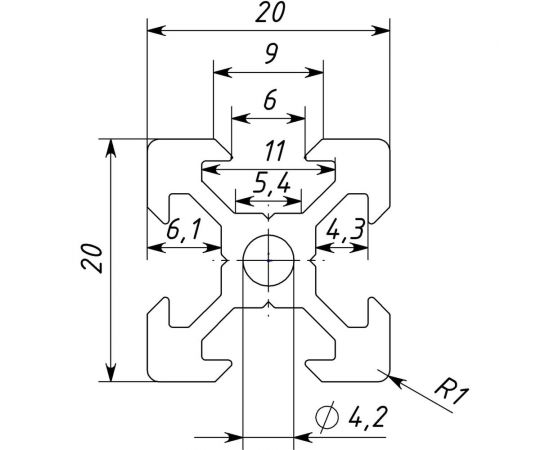 Конструкционный профиль 20 серия Набор №1 PromProf Н1-20-БП – изображение 3