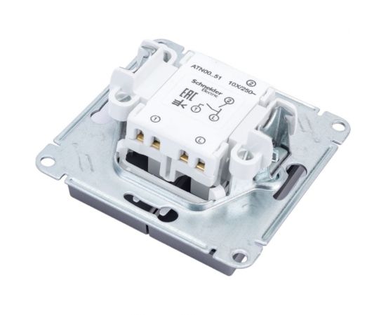 2-клавишный выключатель Schneider Electric AtlasDesign Сталь сх.5, 10АХ, механизм SE ATN000951 – изображение 4
