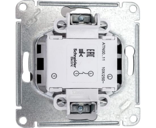 1-клавишный выключатель Schneider Electric AtlasDesign Сталь сх.1, 10АХ, механизм SE ATN000911 – изображение 4
