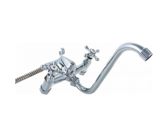 Смеситель для ванны stMira MIRA латунь, S-нос 30 см, маховик крест 5011-3 – изображение 4