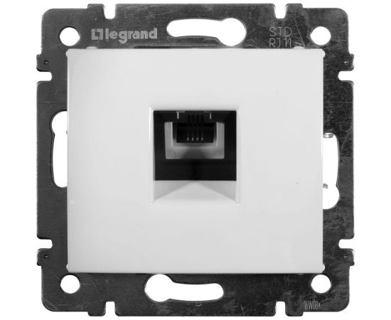Розетка телефонная RJ-11 4 контакта 1 коннектор Legrand Valena белая 774438 – изображение 5