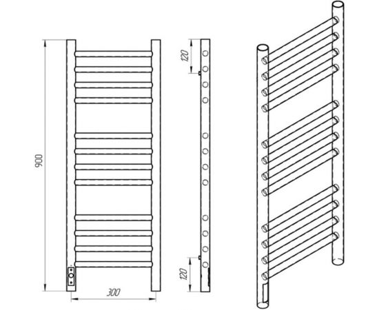 Полотенцесушитель Laris с/т лаванда чк п12 300/900 левый тэн белый ru 73207618 – изображение 6