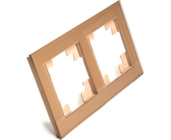 Горизонтальная 2-местная рамка STEKKER GFR00-7002-08, серия Катрин, золото 49034 – изображение 8