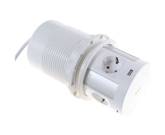 Полуавтоматический блок розеток Mebax 107J 4 секции Серебро+Белый d120мм 2 USB А + 2 USB С беспроводная 00-00001171 – изображение 8