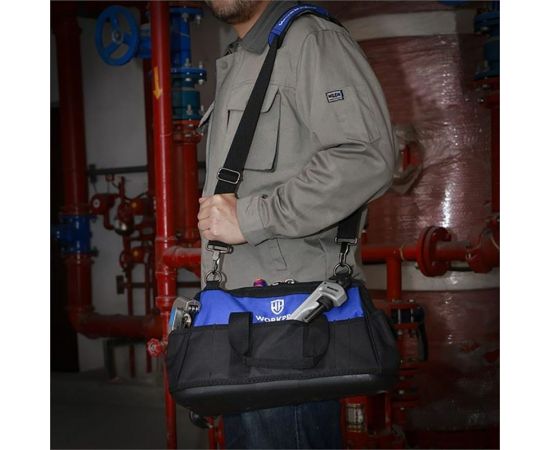 Сумка для инструмента WORKPRO 640D 420x230x270 мм, с широким горлом, на молнии, с пластиковым дном WP281007 – изображение 9