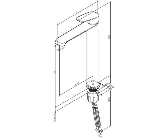Смеситель для умывальника AM.PM Func высокий, черный F8F92022 – изображение 9