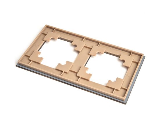 Горизонтальная 2-местная рамка STEKKER GFR00-7002-08, серия Катрин, золото 49034 – изображение 9