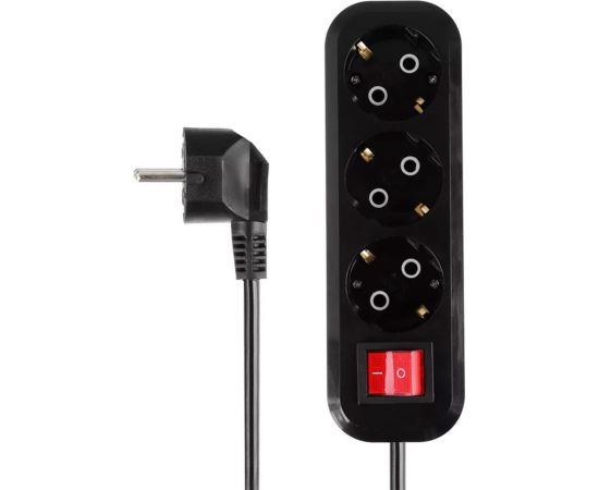 Бытовой удлинитель ЕРМАК ПРОФИ 10 метров, с кнопкой, 3 гнезда, с заземлением, сечение кабеля 1,5мм 907-310 