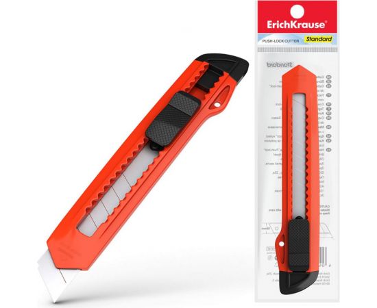 Канцелярский нож ErichKrause c механической фиксацией лезвия Standard, 18 мм 19145 