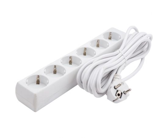 Удлинитель ExeGate ECE-6-5W 6 евророзеток с заземлением 5м белый 285836 