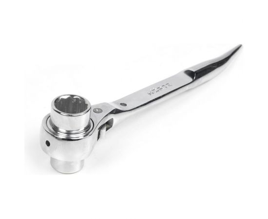 Хромированный торцевой трещоточный укороченный ключ HORTZ 22х24 HOR 121330 