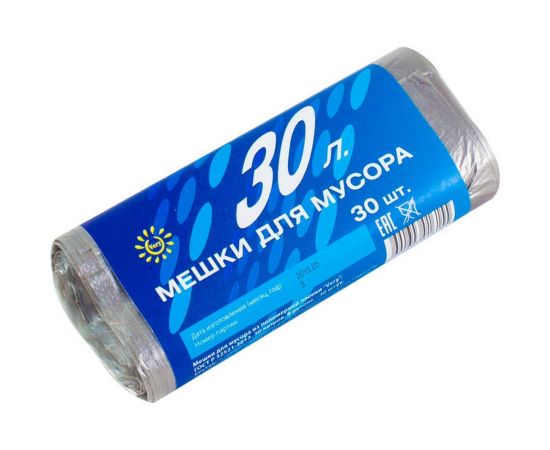 Мешки для мусора 30 шт, 30 л, 7 мкм, ПНД, черные РемоКолор 61-1-030 – изображение 2