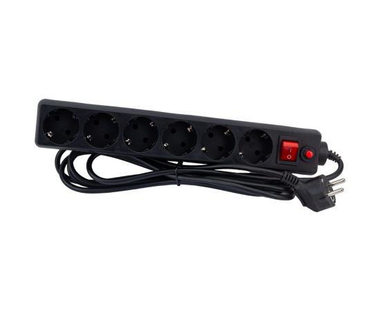 Фильтр SVEN Optima 3,0 м (6 розеток) черный, цветная коробка SV-013646 – изображение 2