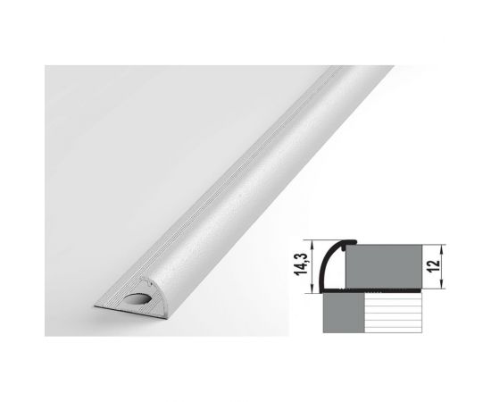 Профиль окантовочный полукруглый алюминиевый ЛУКА 12 мм, 2,7 м, Белый УТ000013610 – изображение 2