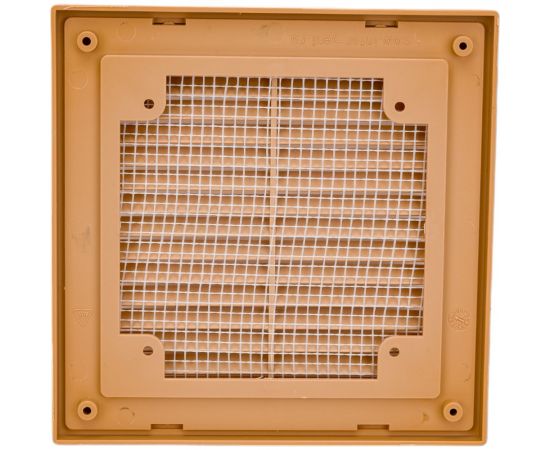Решетка вентиляционная вытяжная с рамкой (150x150 мм; бежевая) ВИЕНТО 1515ВРбеж – изображение 2