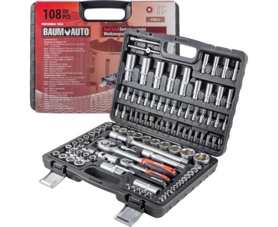 Набор инструмента BaumAuto 1/2"",1/4"", 6 гр., 4-32 мм, 108 предметов BM-41082-5(16725) – изображение 2