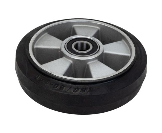 Колесо для гидравлической тележки 180хS50 мм, Rub, алюминий, c подшипником WILMART 325(180)Rubb – изображение 2