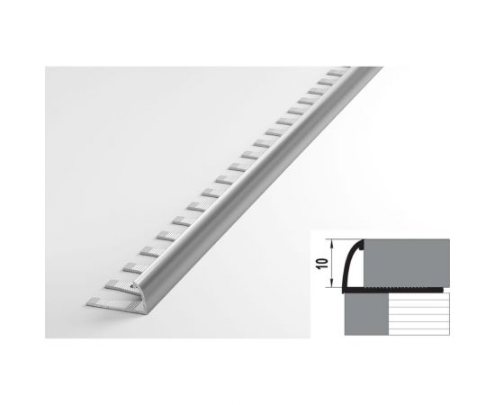 Профиль окантовочный алюминиевый ЛУКА 10 мм, 2,7 м, анодированный, Серебро УТ000013070 – изображение 2
