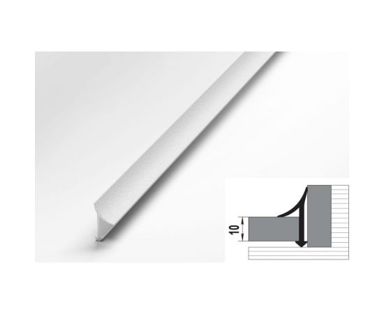 Профиль окантовочный внутренний алюминиевый ЛУКА 10 мм, 2,7 м, 5 шт, Белый УТ000024498 – изображение 2