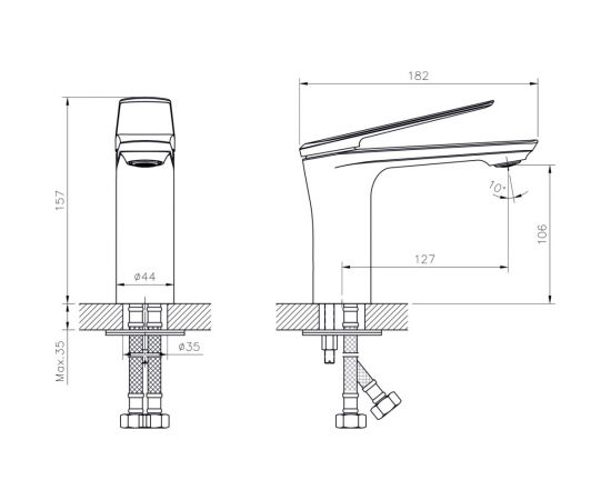 Одноручный смеситель для умывальника RUSH Bering хром BE5535-11 – изображение 2