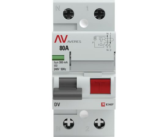Устройство защитного отключения EKF AVERES DV, 2P, 80А/300мА, AC, SQ rccb-2-80-300-ac-av – изображение 2