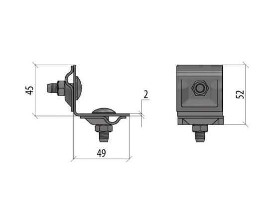 Фальцевый держатель Система КМ H50 мм для прутка O 5-10 мм TD MA0220 FD-H50-D5-10 TD – изображение 3
