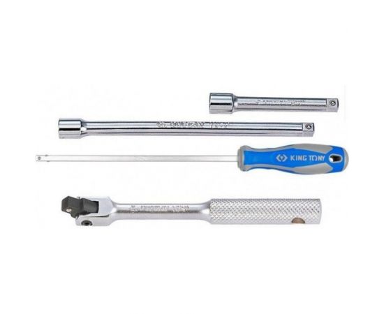 Набор ударных головок 1/2"" и торцевых головок 1/4"" с принадлежностями, ложемент, 40 предметов KING TONY 9-7540MR – изображение 3