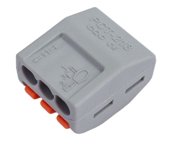 Строительно-монтажная клемма TOKOV ELECTRIC pct-213 с рычагом 3 отверстия (блист.10шт) TKE-PCT-213/BL10 – изображение 3