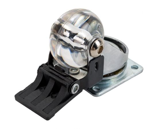 Колесо ПУ прозрачное поворотное с тормозом 35 мм СИБРТЕХ 68736 – изображение 4