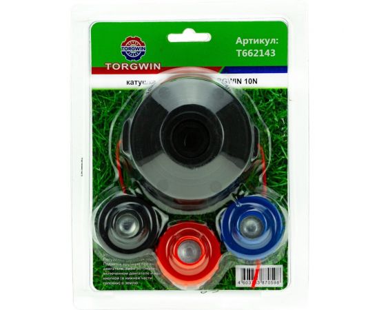 Катушка (головка) для триммера 10N универсальная с 3 болтами: болт М6x1.25 правый, болт М8x1.25 правый, болт М8x1.25 левый TORGWIN T662143 – изображение 5