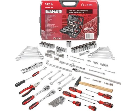 Набор инструментов BaumAuto 1/4"", 3/8"", 1/2"", 6-гр., 4-32 мм, 142 предмета BM-41421-5(54713) 