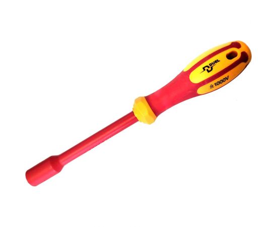 Диэлектрическая отвёртка DUEL 1000V отвертка-ключ торцевая 8x125мм, длина 235 мм DE07-080-125 