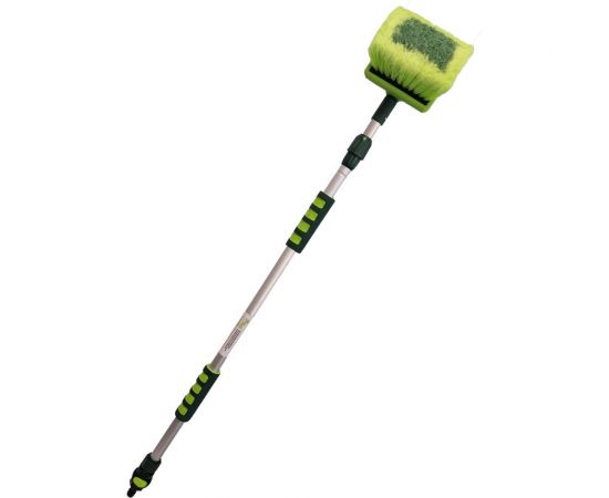 Телескопическая щетка для мытья ZiZay длина 1,6 метра, с клапаном под воду и краником, щетина 5 см ZZ0129 