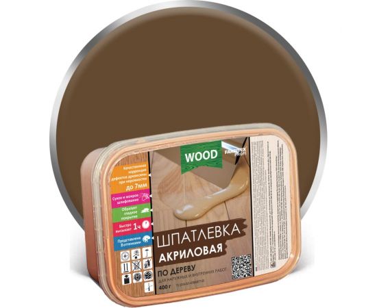 Акриловая шпатлевка по дереву FARBITEX (орех; 0.8 кг; 0.5 л) 4300006051 