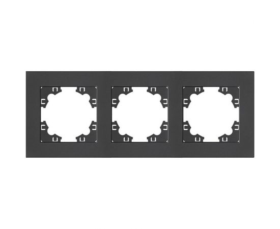 Трехместная горизонтальная рамка UNIVersal серия афина графит еврослот A0045-Gr 