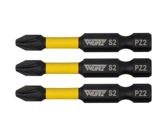 Бита торсионная магнитная PZ2, 50 мм, блистер, 3 шт WURZ 2930-3 – изображение 2