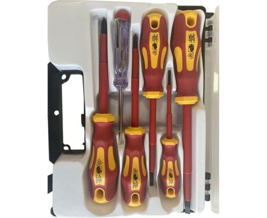 Набор изолированных отверток BIST в пластиковом кейсе 6 шт.Cr-V, VDE, SL 0.5x3.0x75 BWD543C – изображение 2