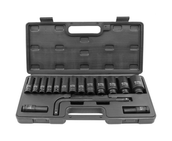 Набор глубоких ударных головок с Г-образным воротком Forsage f-4166a-5mpb 1/2. в кейсе 54602 – изображение 2