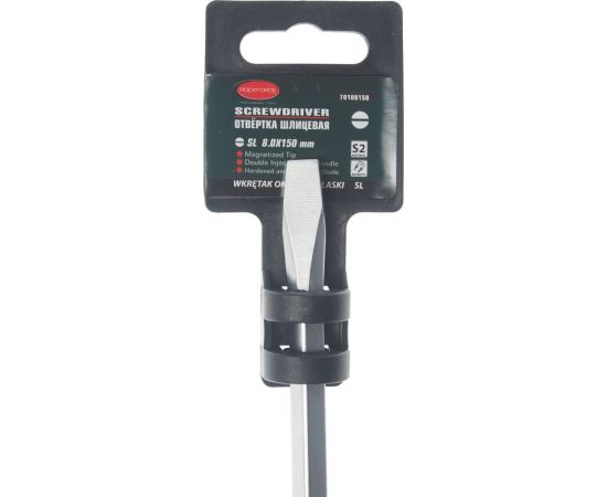 Шлицевая магнитная отвертка ROCKFORCE Profi S2 SL8.0х150мм на пластиковом держателе RF-70180150 – изображение 2