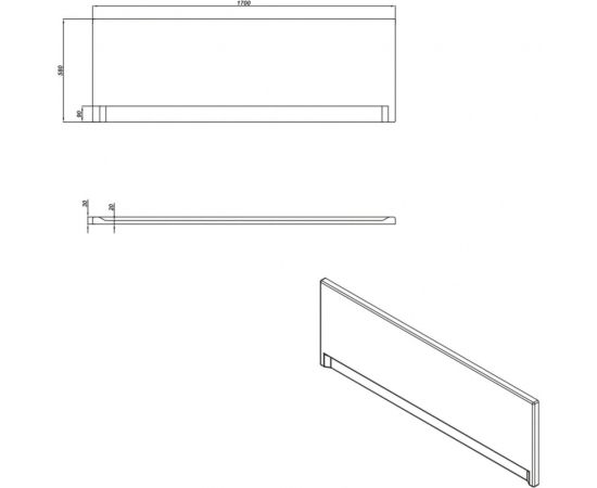 Фронтальная панель для ванны Cersanit UNIVERSAL TYPE 1 170 63328 – изображение 3
