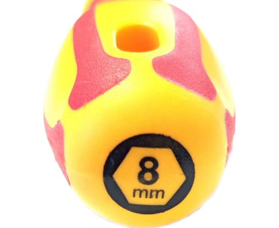 Диэлектрическая отвёртка DUEL 1000V отвертка-ключ торцевая 8x125мм, длина 235 мм DE07-080-125 – изображение 3