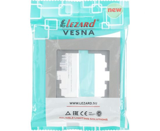 1-ая горизонтальная рамка Lezard VESNA без вставки, платина 742-3500-146 – изображение 4