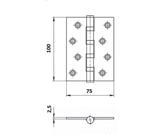 Универсальная дверная петля Palladium N 500 C-4" PC 00011757 – изображение 5