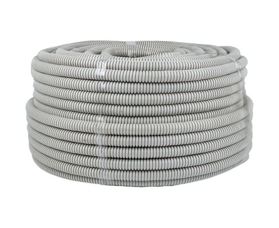 Гофрированная труба ПВХ с протяжкой EKF d20 мм (100 м) серая -Plast tg-z-20 