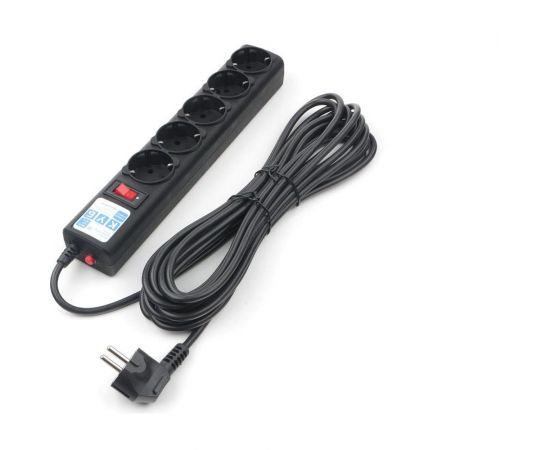 Фильтр-удлинитель Power Cube 5,0 м 5 розеток (черный графит) 10А/2,2кВт, SPG5-С5 