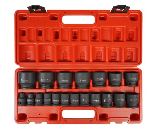 Набор головок ударных 1/2""DR, 38 мм, 19 предметов, 10-38 мм, пластиковый кейс Airline ATAS077 