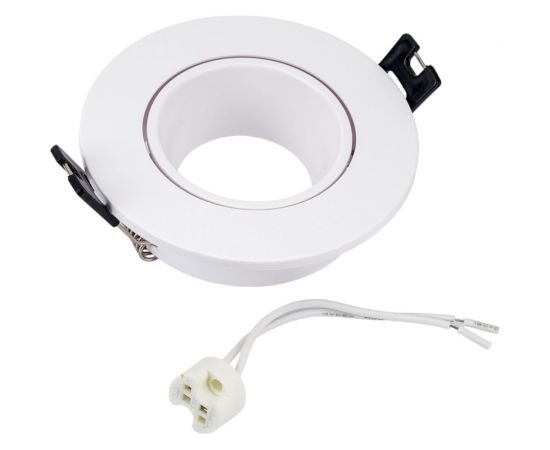 Встраиваемый декоративный светильник ЭРА KL90 WH MR16/GU5.3 белый, пластиковый Б0054369 