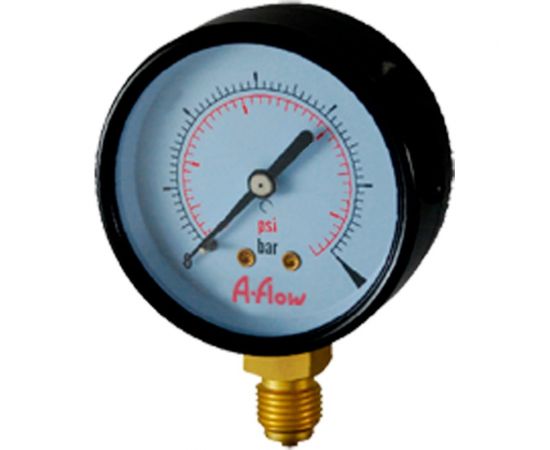 Манометр от 0 до 160 бар из углеродистой стали, D100 мм, BSPP 1/2"", штуцер снизу A-Flow G10-C-8G-100A-160bar 